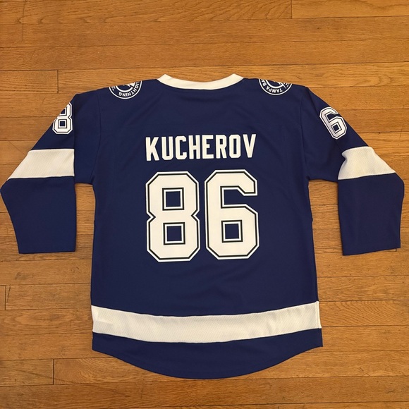 Tampa Bay Lightning Jersey Youth Kids L/XL Blue NHL Hockey Nikita Kucherov Home - Picture 11 of 11